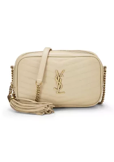 YSL White Grainy Lou Camera Mini - FINAL SALE, NO RETURNS