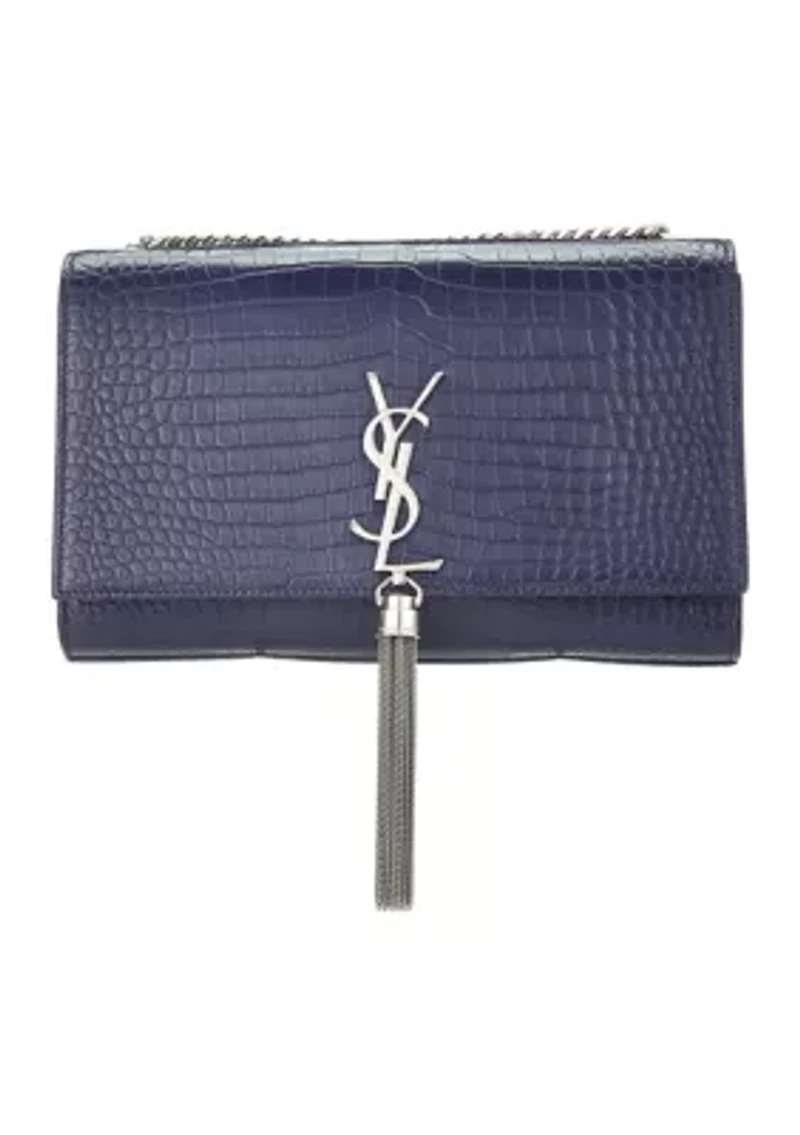 Yves Saint Laurent Navy Embossed Kate Tassel Chain Crossbody Bag - FINAL SALE, NO RETURNS