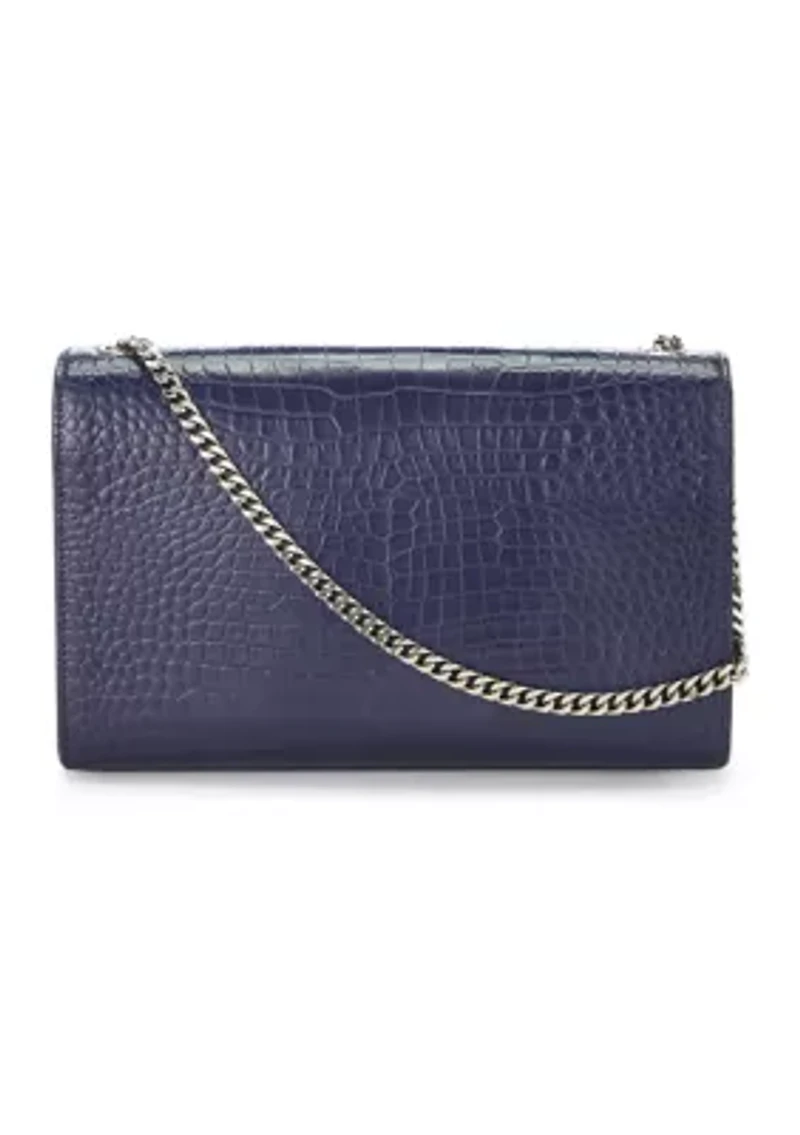 Yves Saint Laurent Navy Embossed Kate Tassel Chain Crossbody Bag - FINAL SALE, NO RETURNS