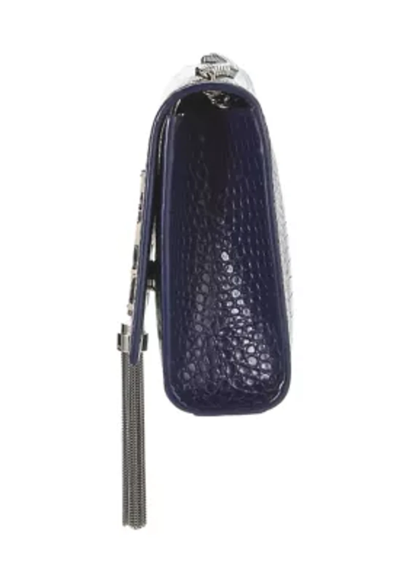Yves Saint Laurent Navy Embossed Kate Tassel Chain Crossbody Bag - FINAL SALE, NO RETURNS