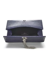 Yves Saint Laurent Navy Embossed Kate Tassel Chain Crossbody Bag - FINAL SALE, NO RETURNS