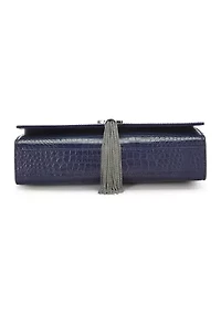 Yves Saint Laurent Navy Embossed Kate Tassel Chain Crossbody Bag - FINAL SALE, NO RETURNS