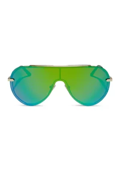 Imani Green Mirror Sunglasses