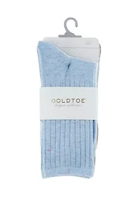 Ribbed Crew Socks - 6 Pack