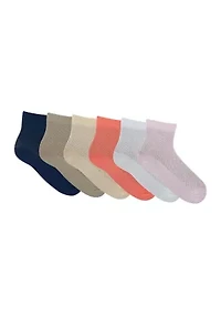 Fishnet Quarter Socks - 6 Pack