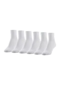 Simple Rib Knit Quarter Socks - Set of 6
