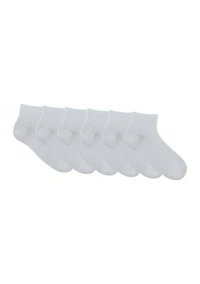 Simple Rib Knit Quarter Socks - Set of 6