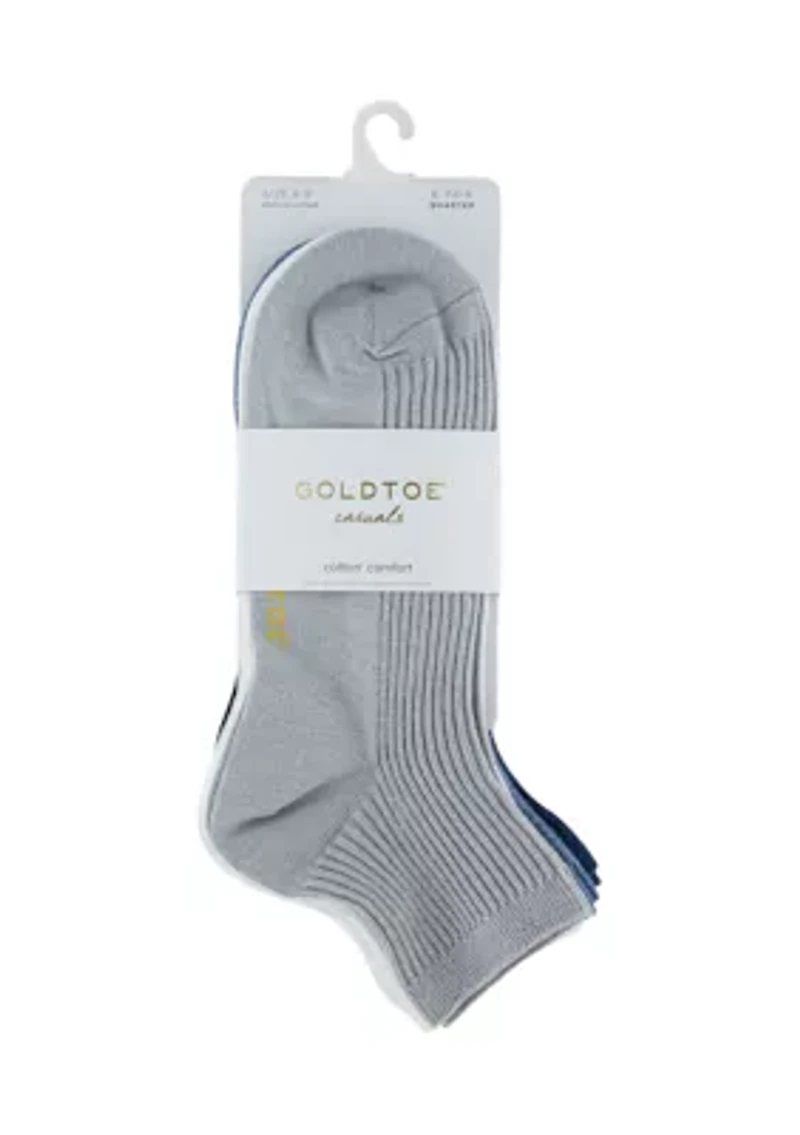 Simple Rib Knit Quarter Socks - Set of 6