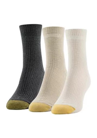 Flared Welt Texture Midi Socks