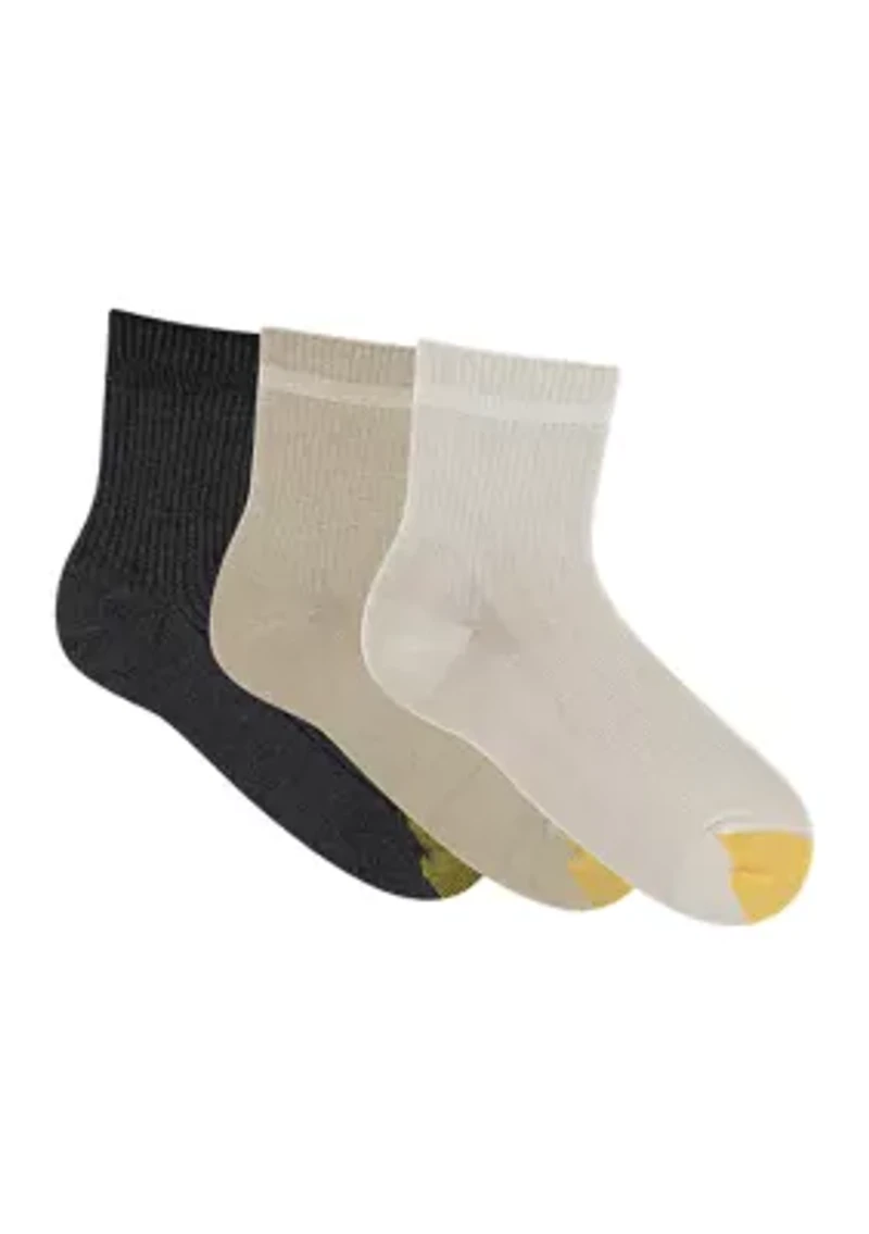 Flared Welt Texture Midi Socks