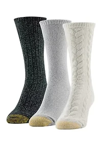 3 Pack Chunky Cable Crew Socks
