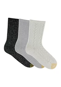 3 Pack Chunky Cable Crew Socks