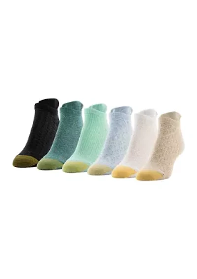 Texture Tab Liner Socks - Pack of 6