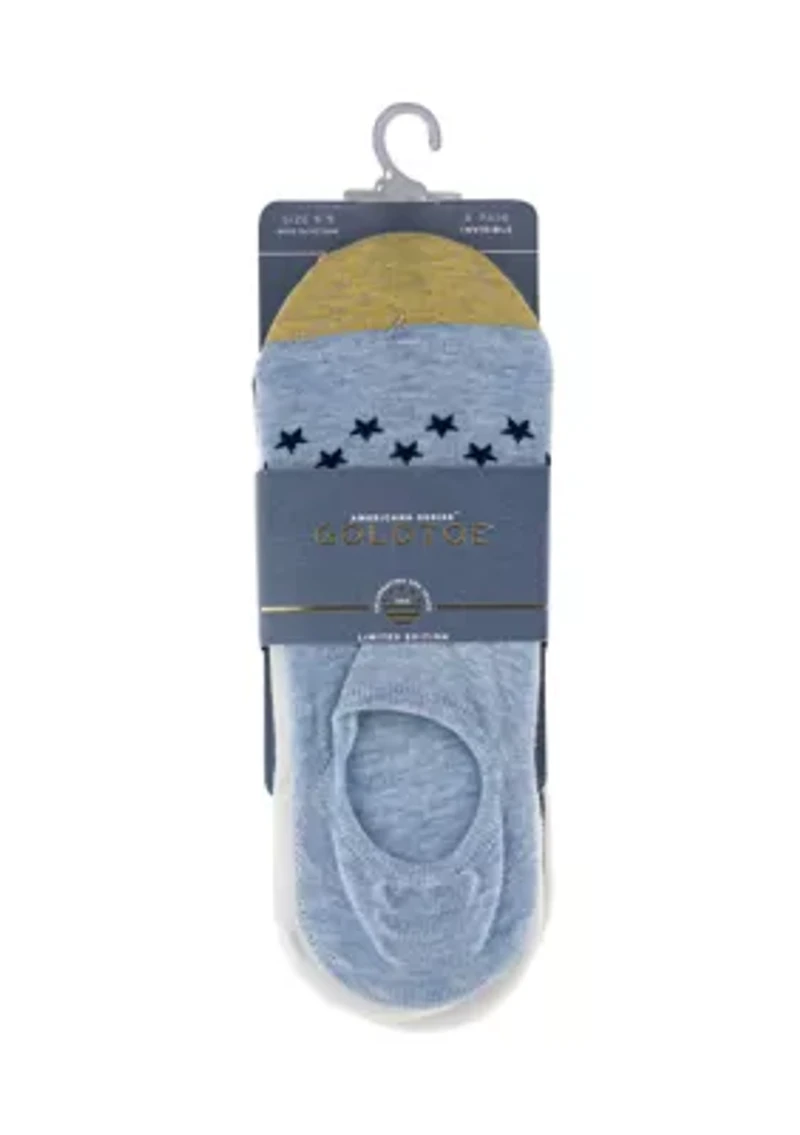 Americana Invisible Socks - Pack of 6