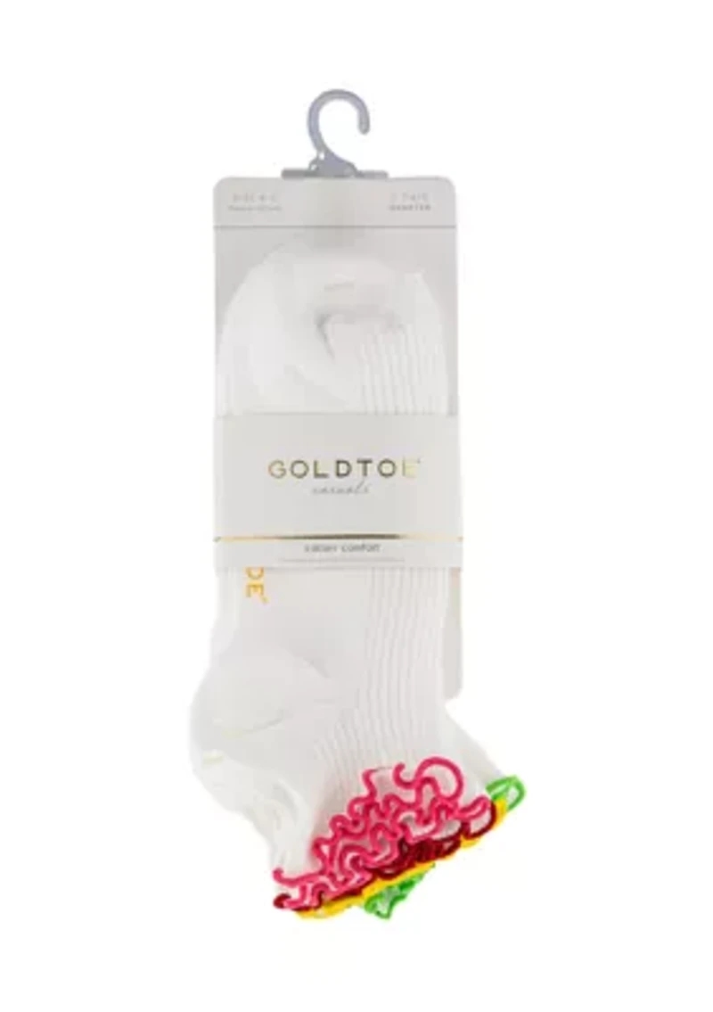 Ribbed Lettuce Edge Ankle Socks Set