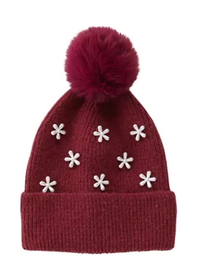 Women's Flower Pearl Beanie