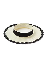 Crochet Edge Straw Hat