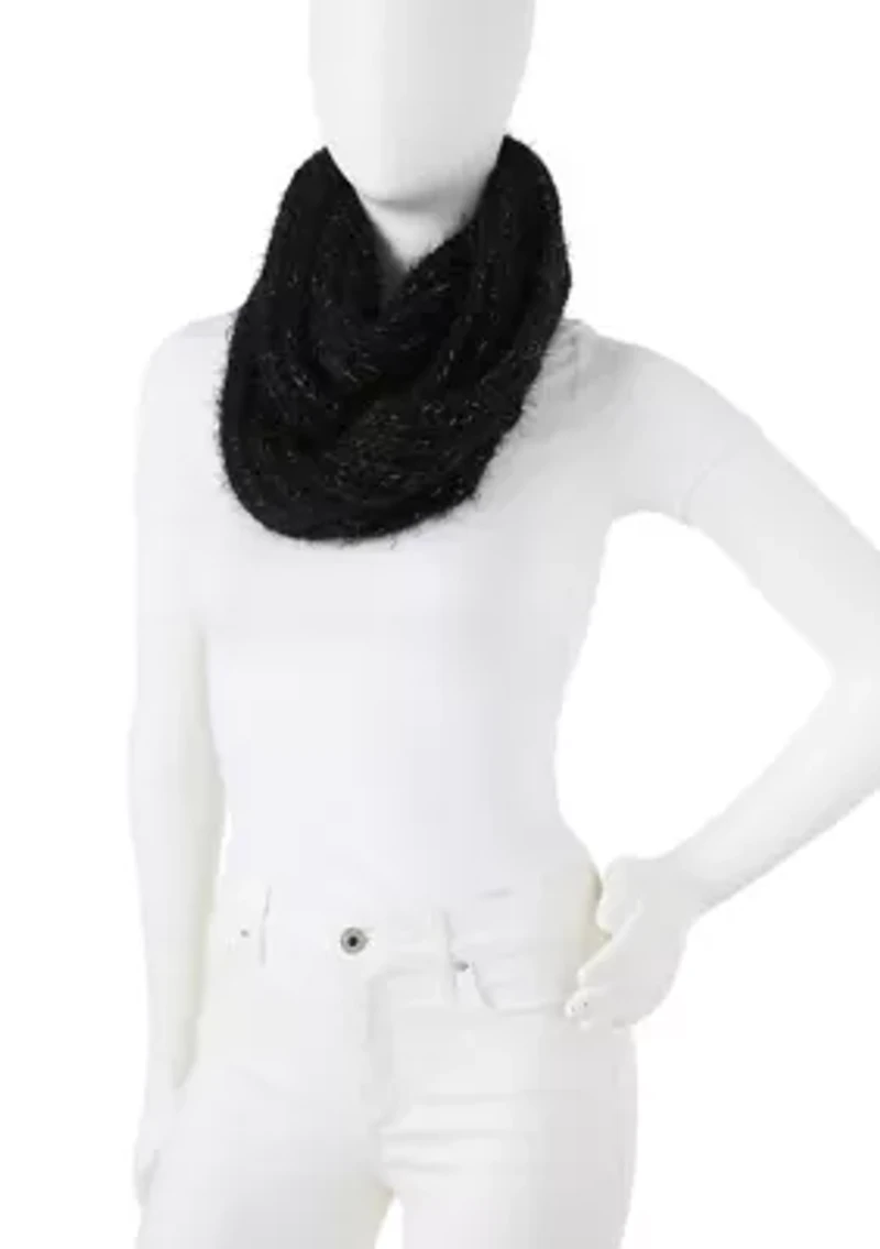 Women's Eyelash Lurex Infinity Scarf