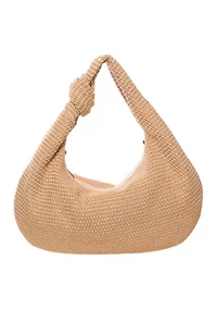 Straw Knotted Hobo Bag