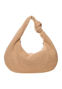 Straw Knotted Hobo Bag