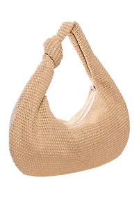 Straw Knotted Hobo Bag