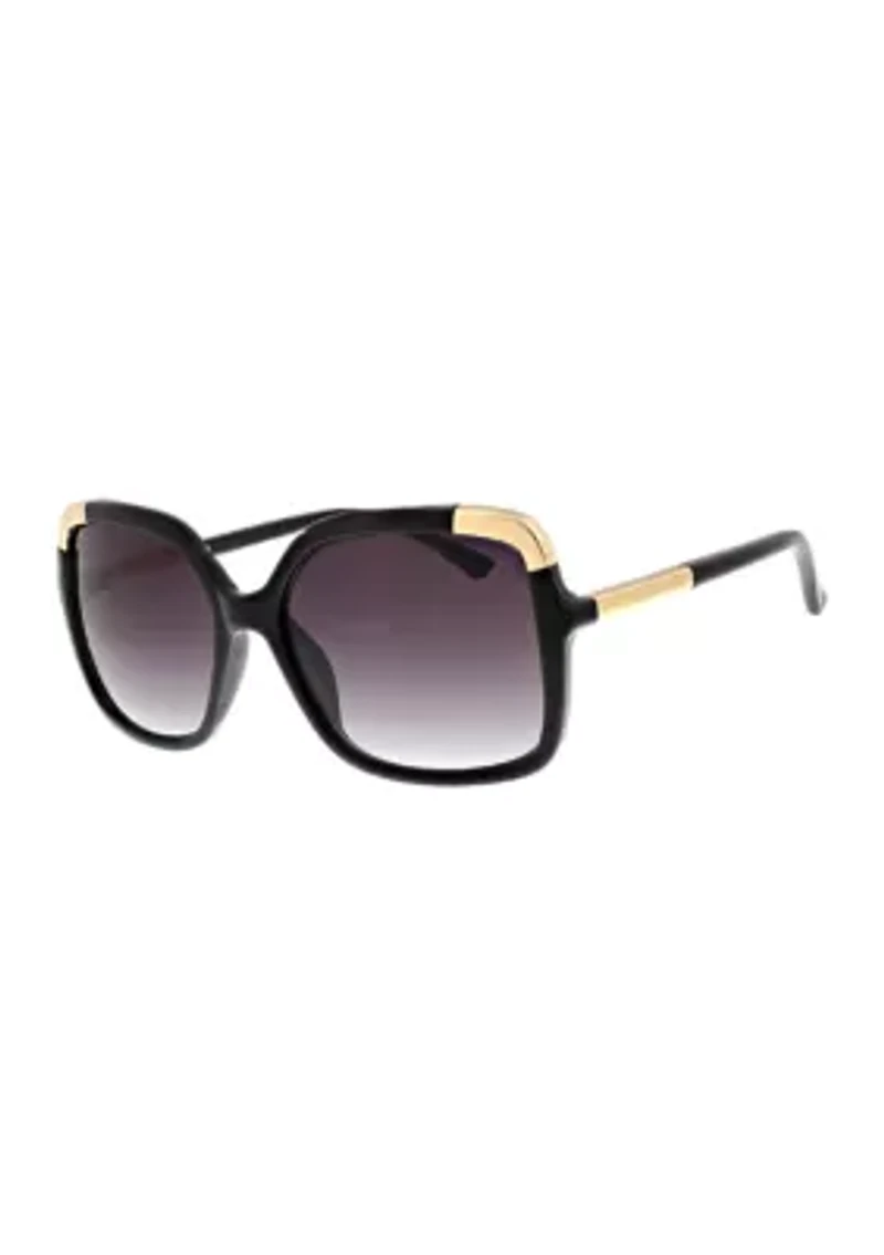 Metal Tip Square Sunglasses