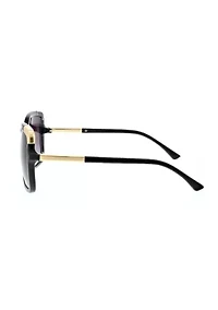 Metal Tip Square Sunglasses