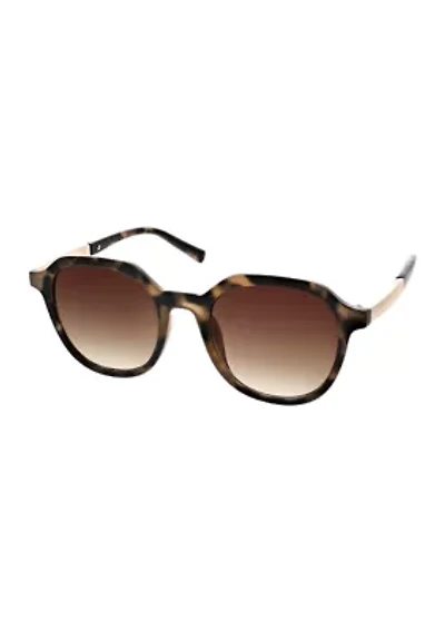 Geometric Topline Round Sunglasses