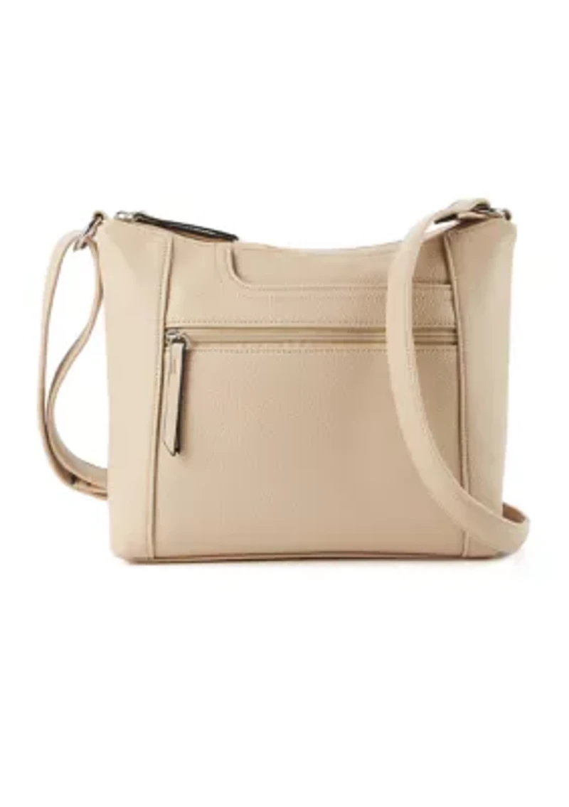 Pebble Shoulder Bag with Front Zip Pocket