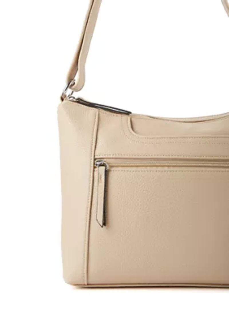 Pebble Shoulder Bag with Front Zip Pocket