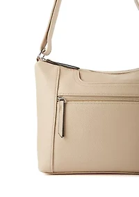 Pebble Shoulder Bag with Front Zip Pocket