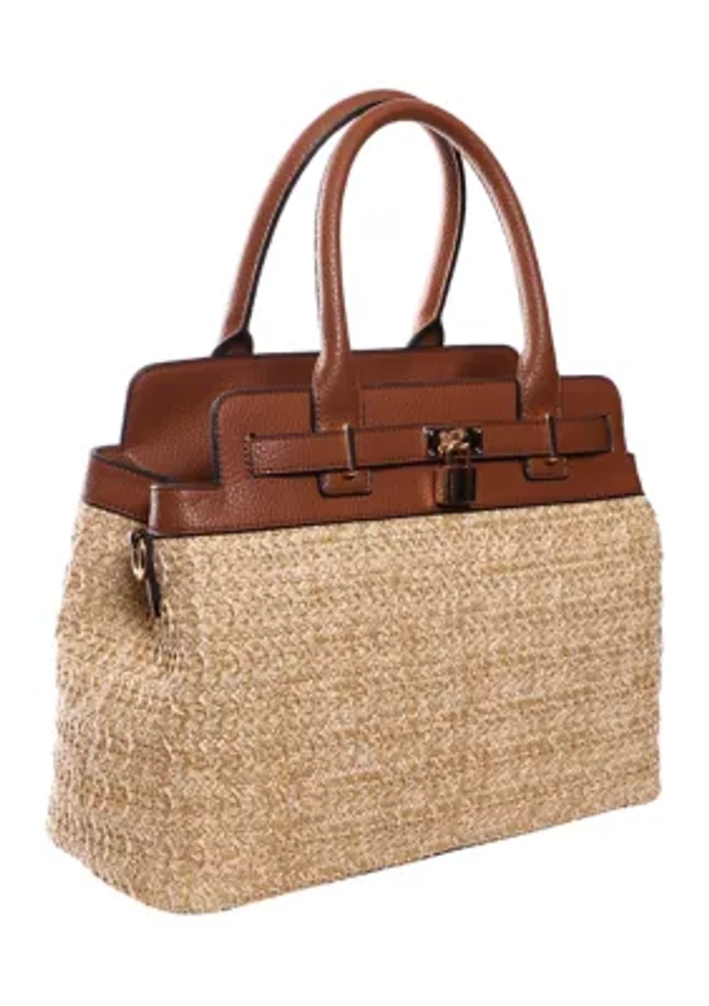 Straw Satchel Bag