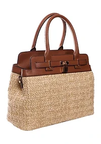 Straw Satchel Bag
