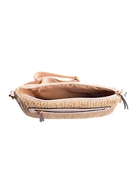 Straw Crossbody Bag with Guitar Strap