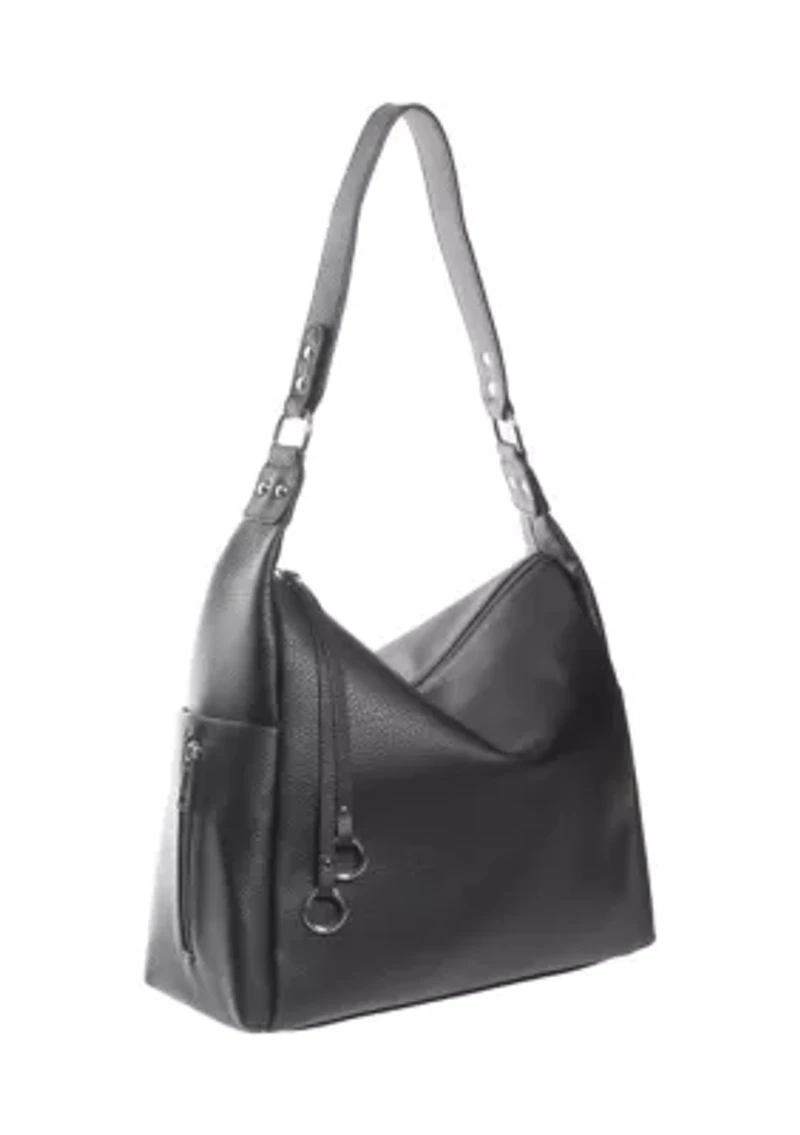 Pebble Shoulder Bag with Side Pockets