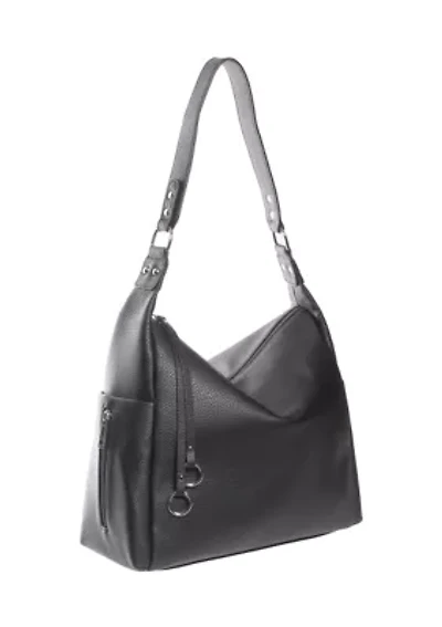 Pebble Shoulder Bag with Side Pockets