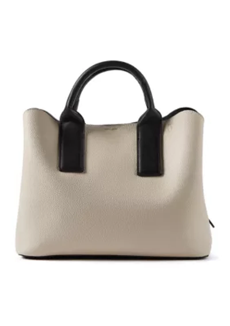 Pebbled Faux Leather Satchel