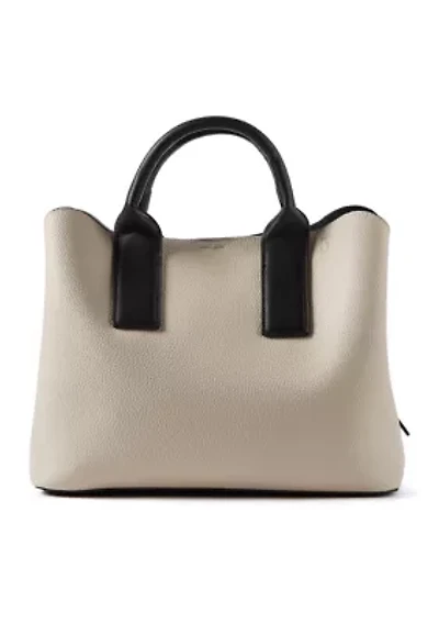 Pebbled Faux Leather Satchel