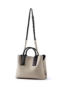 Pebbled Faux Leather Satchel
