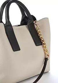 Pebbled Faux Leather Satchel