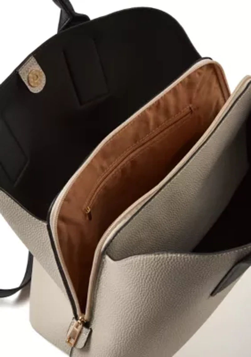 Pebbled Faux Leather Satchel