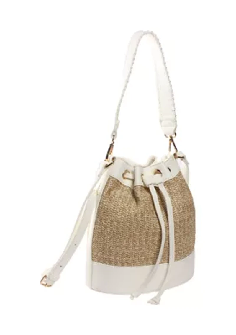 Straw Bucket Crossbody