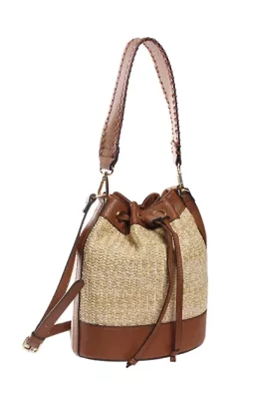 Straw Bucket Crossbody