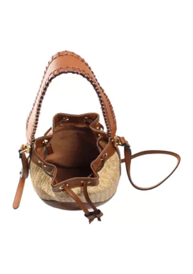 Straw Bucket Crossbody