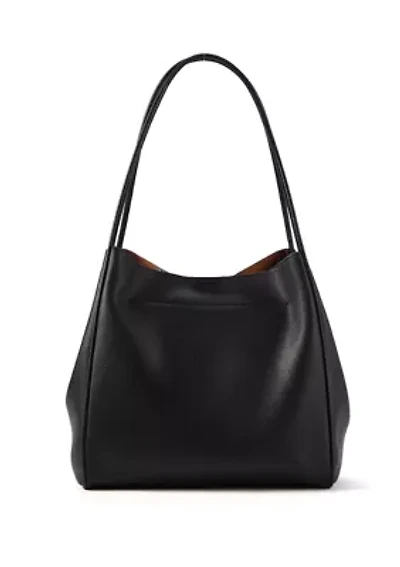 2-in-1 Pebbled Faux Leather Tote with Crossbody Strap