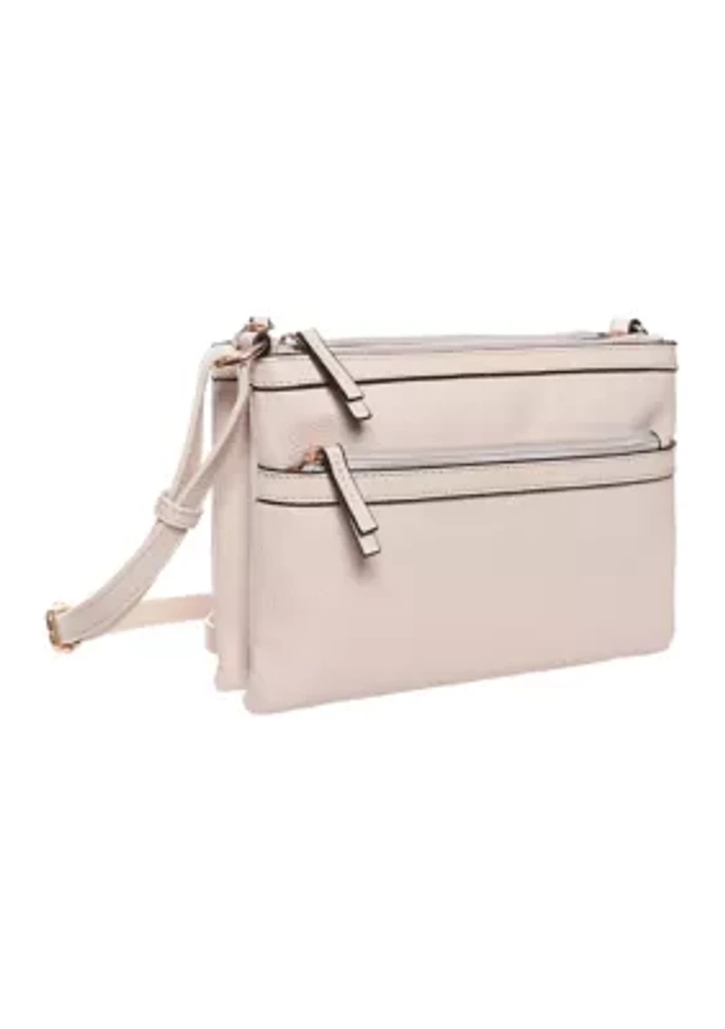 Pebble Double Zip Crossbody Bag