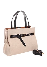 Canvas Belted Satchel Bag
