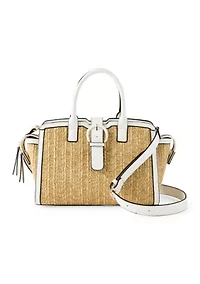 Straw Buckle Satchel Bag
