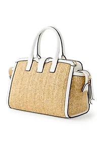 Straw Buckle Satchel Bag