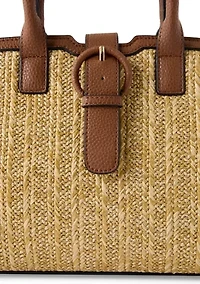 Straw Buckle Satchel Bag